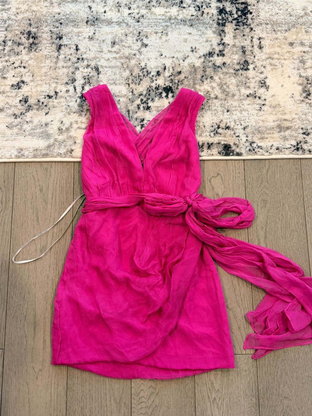 Shona Joy Hot Pink Sleeveless V-Neck Tie-Waist Cami